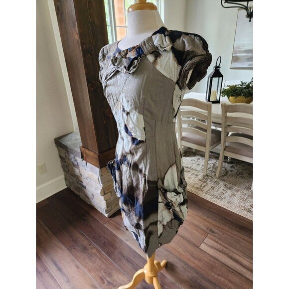 Vivi Made in Italy Abstract Boho Cotton Metal‎ Dress - Picture 2 of 9